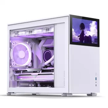 PC-korpus Jonsbo D31 STD Valge — Midi Tower, teras, karastatud klaas, Micro-ATX/ITX/DTX, 2×2,5-tolline + 1×3,5-tolline, GPU kuni 400 mm, CPU jahuti 168 mm