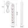 Pistikupesade jaotur MACLEAN MCE395 W — 5 pistikupesa, 3× USB A, 110–240 V AC, 2,1 A USB, max 2500 W, valge, 1,5 m kaabel