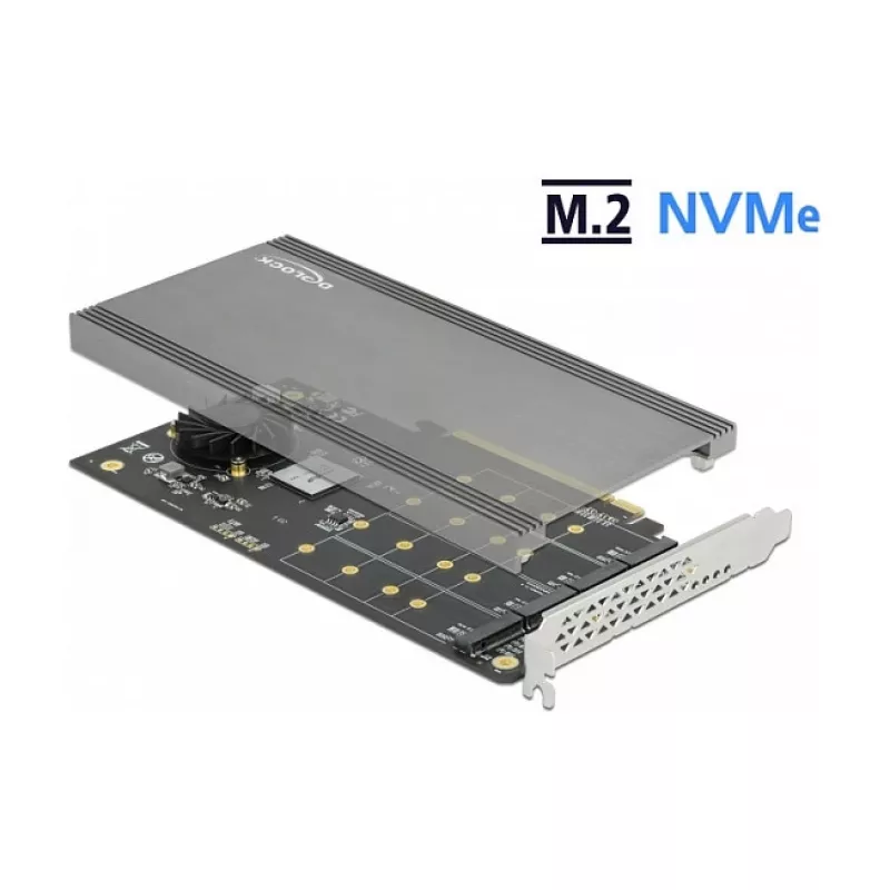 DeLOCK PCI Express x16 kaart 4 x sisemise NVMe M.2 Key M 89044