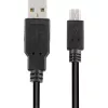 USB 2.0 kaabel, USB-A pistik > Mini-USB pistik (must, 2,0 meetrit, topeltvarjestusega)