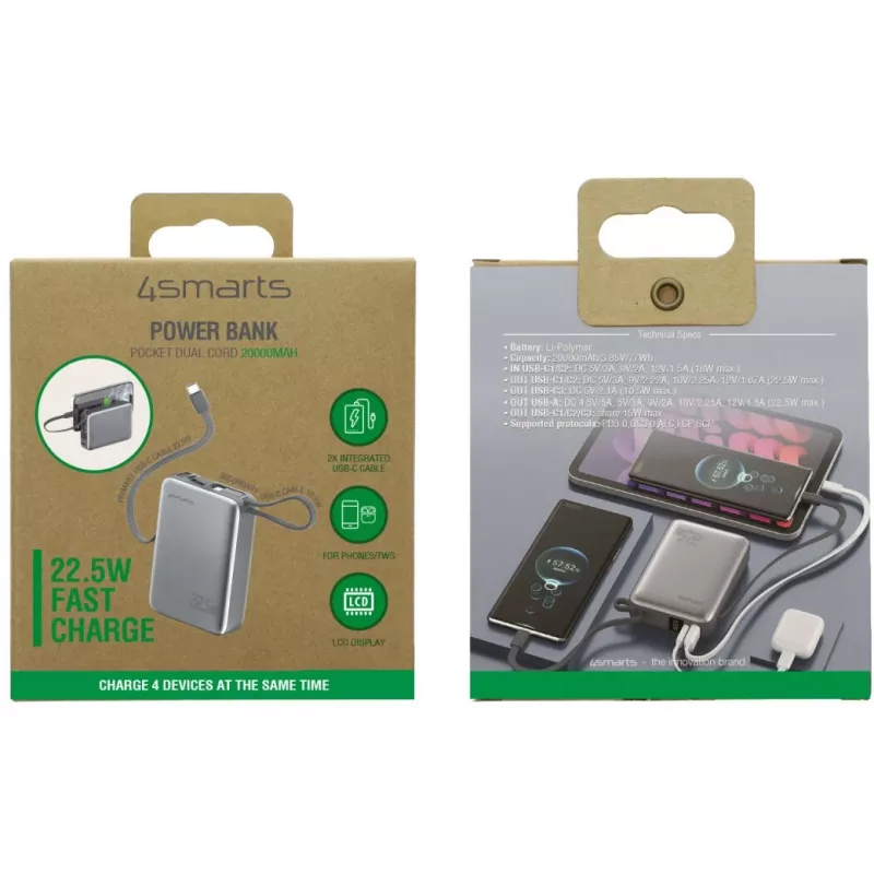 Kaasaskantav toitepank 4smarts 541626 20000 mAh