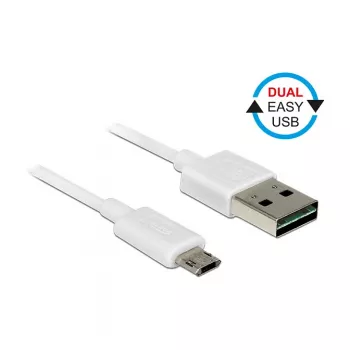 USB-kaabel DeLOCK 84805 USB 2.0 0,2 m USB A Micro-USB B valge