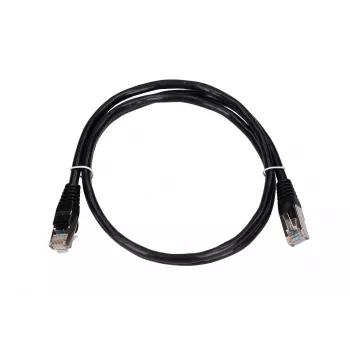 LAN patchcord Extralink Cat5e FTP 1 m, F/UTP varjestatud, RJ-45 to RJ-45, must