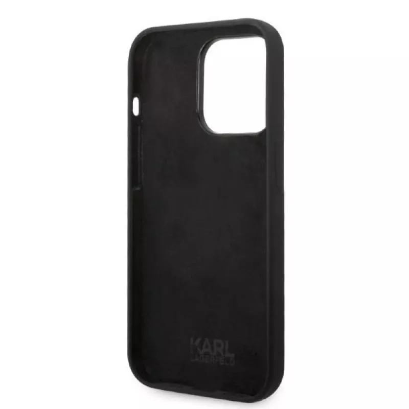 Karl Lagerfeld pehme silikoonkate RSG must Apple iPhone 14 Pro jaoks KLHCP14LSRSGRCK