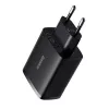 Baseus kompaktne kiirlaadija, 3x USB, 17 W (must)