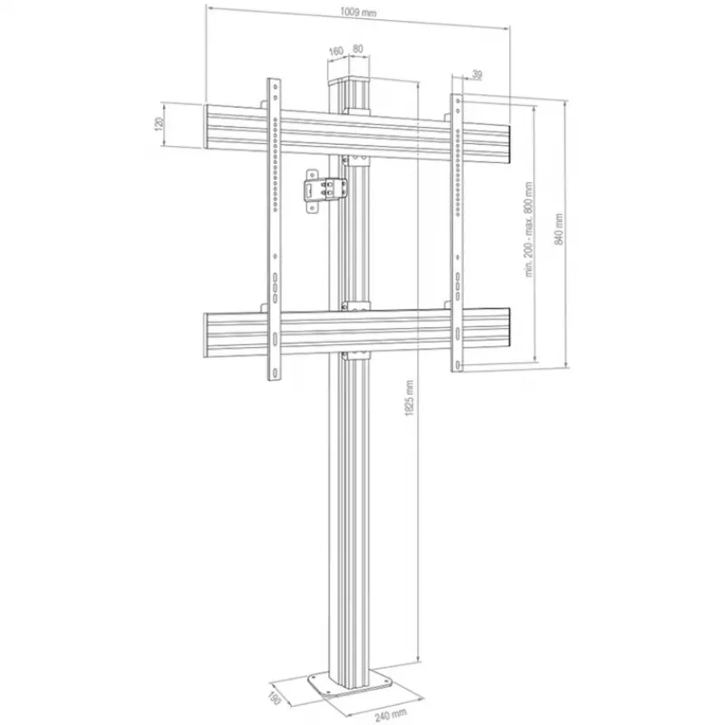 Hagor CPS FLOOR-WALL BOLT-DOWN 1x 75 – 86 tolli Must 50 kg kandevõime
