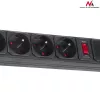 Toitepikendus Maclean MCE219 1,5 m 5 vahelduvvoolu pistikupesa Siseruumidesse Must