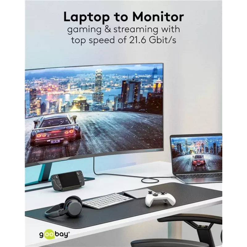 USB-C–DisplayPorti kaabel GOOBAY 75704, 1 m, kuni 4K@60 Hz