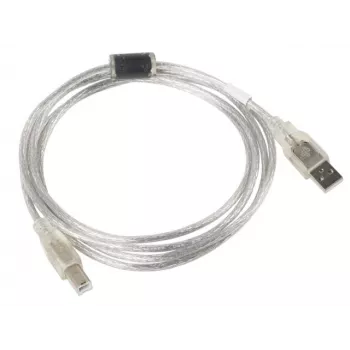 USB 2.0 kaabel LANBERG CA-USBA-12CC-0018-TR, USB A (isane) USB B (isane), 1,8 m, läbipaistev