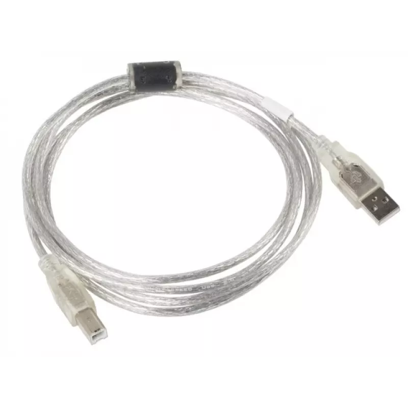 USB 2.0 kaabel LANBERG CA-USBA-12CC-0018-TR, USB A (isane) USB B (isane), 1,8 m, läbipaistev