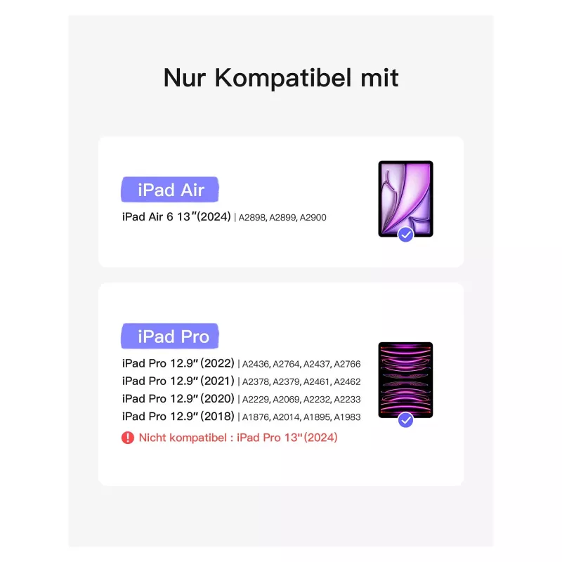 Klaviatuur Inateck KB04118_BLUE iPad Air 6 Pro 12 13 jaoks