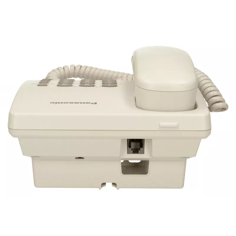 Analoogtelefon Panasonic KX-TS500PDW — 16 nuppu, valge, laua-/seinale kinnitatav, 100-kohaline telefoniraamat