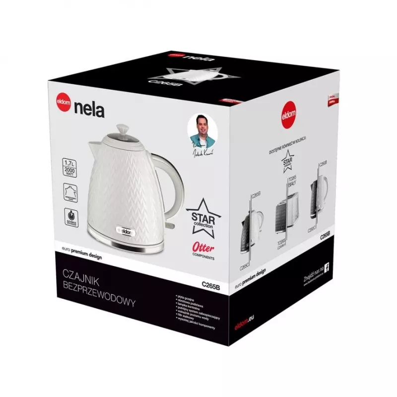 ELDOM C265B NELA elektriline veekeetja 1,7 L 2000 W Valge
