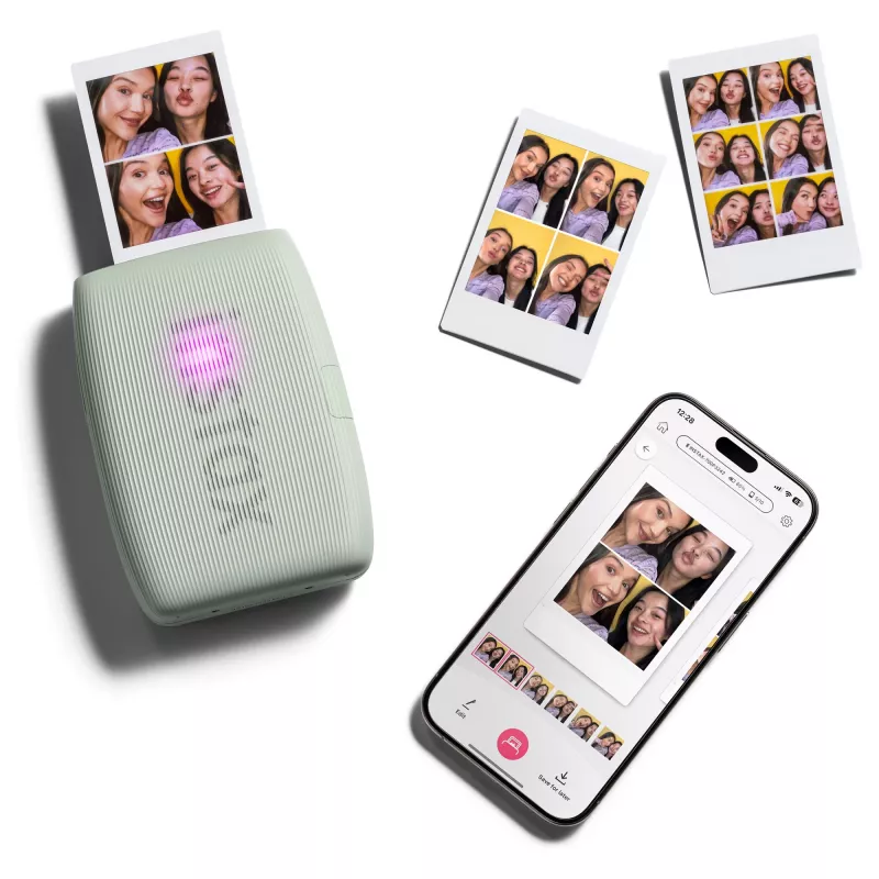 Instant printer Fujifilm Instax Mini Link3 Sage roheline — 800×600 DPI, prindib 6,2×4,6 cm, Bluetooth, 0,21 kg