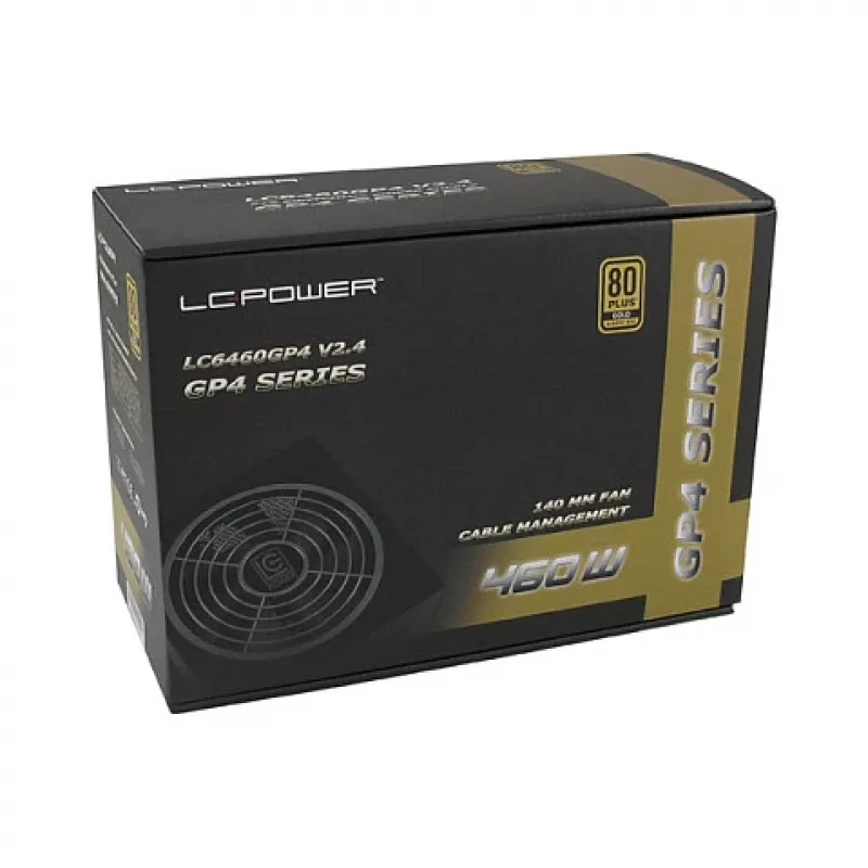 LC Power GP4 Series LC6460GP4 V2,4 - toiteplokk (sisemine) - ATX12V 2,4 - 80 PLUS Gold - 460 W - aktiivne PFC (LC6460GP4)
