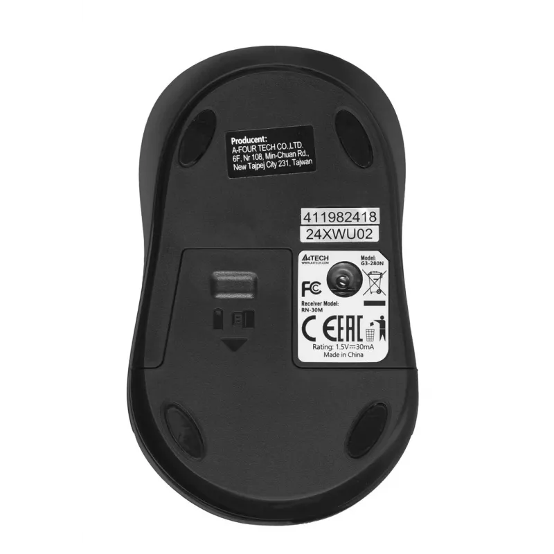 A4Tech G3-280N hiir Mõlemakäeline RF juhtmevaba optiline 2000 DPI