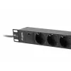 Lanberg PDU-03E-0200-BK toitejaotusseade (PDU) 3 vahelduvvoolu pistikupesa 1U must