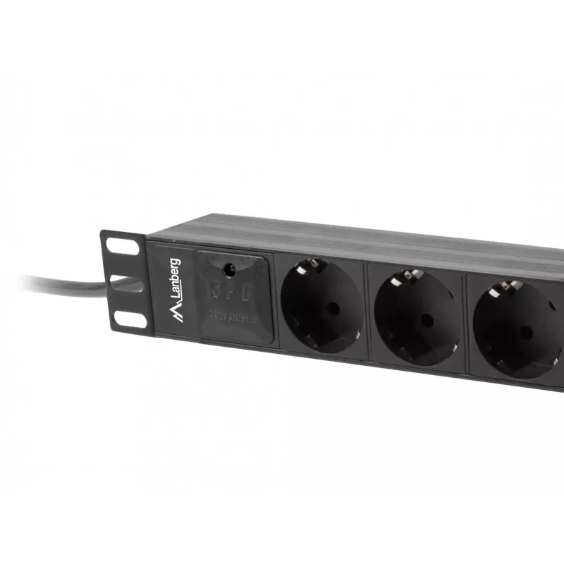 Lanberg PDU-03E-0200-BK toitejaotusseade (PDU) 3 vahelduvvoolu pistikupesa 1U must