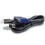 TRENDnet TK CU10 - klaviatuur- / Video- / hiir- (KVM-) kaabel - USB Typee A, 4-pin, HD-15 (M) - HD-15 (M) - 3,1m - Must (TK-CU10)