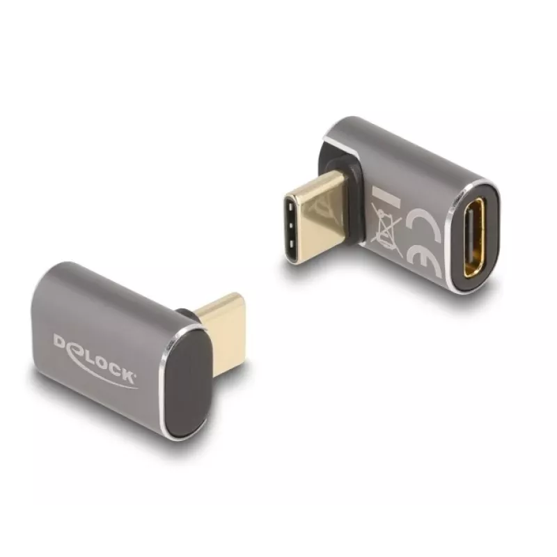 DeLOCK USB-adapter 40 Gbps USB USB-C PD 3.0 100 W isane emasele nurga all 8K 60 Hz metallist