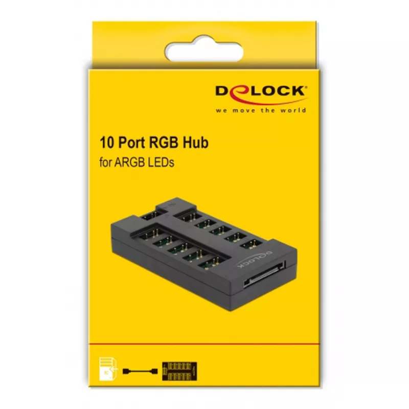 Delock - RGB LED valgusjaotur - 10 porti - Must (64128)
