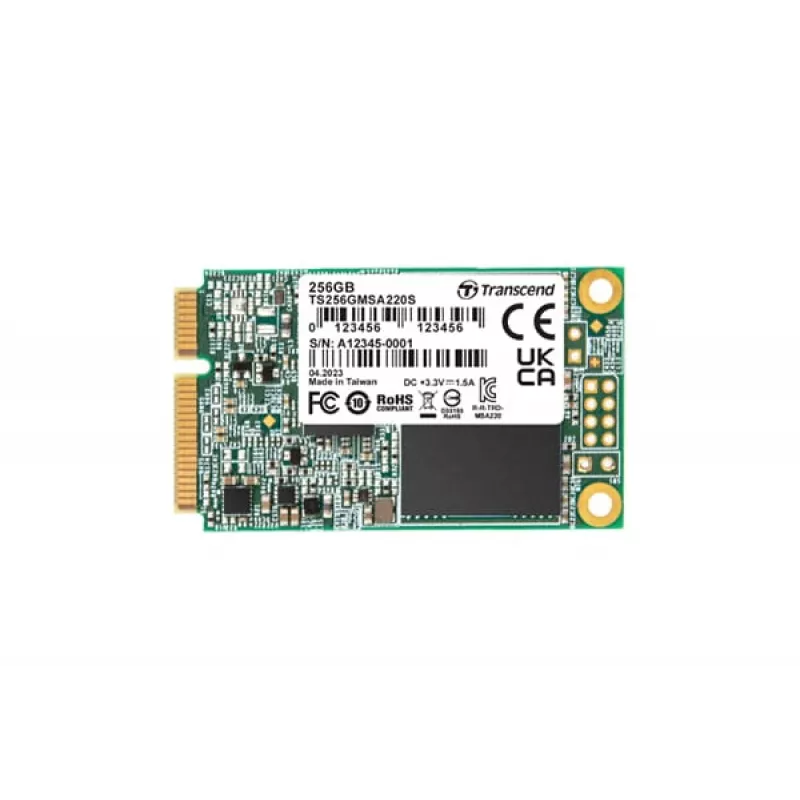 Transcend SSD 256GB Transcend MSA220S mSATA 3D NAND, SATA3 - pooljuhtketas - mSATA
