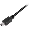 USB 2.0 kaabel, USB-A pistik > Mini-USB pistik (must, 1,0 meetrit, topeltvarjestusega)
