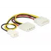 Sisemine toitekaabel DeLOCK 83658 0,39 m 3-kontaktiline kuni 2 x Molex 4-kontaktiline