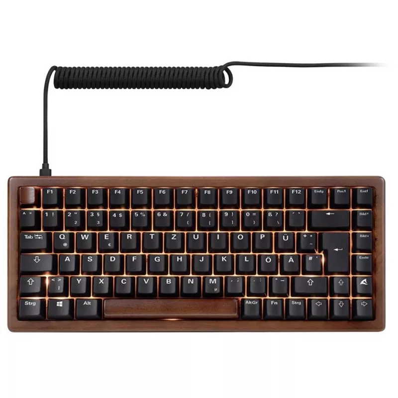 Sharkoon 100068081 klaviatuur kodu USB QWERTZ saksa must puidust 75%