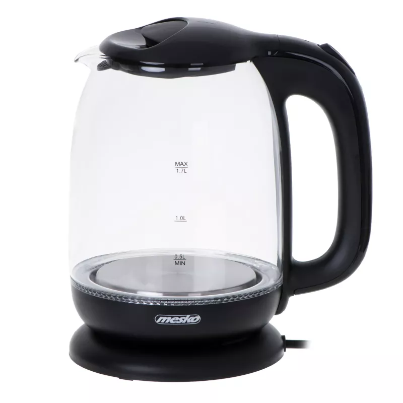 Mesko | Veekeetja | MS 1302b | Elektriline | 2200 W | 1,7 L | Klaas | 360° pöörlev alus | Must