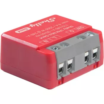 Shelly 1PM Mini Gen4 2-pack — Shelly Wi-Fi nutirelee koos võimsuse mõõtmisega, kompaktne DIN/moodul vorm