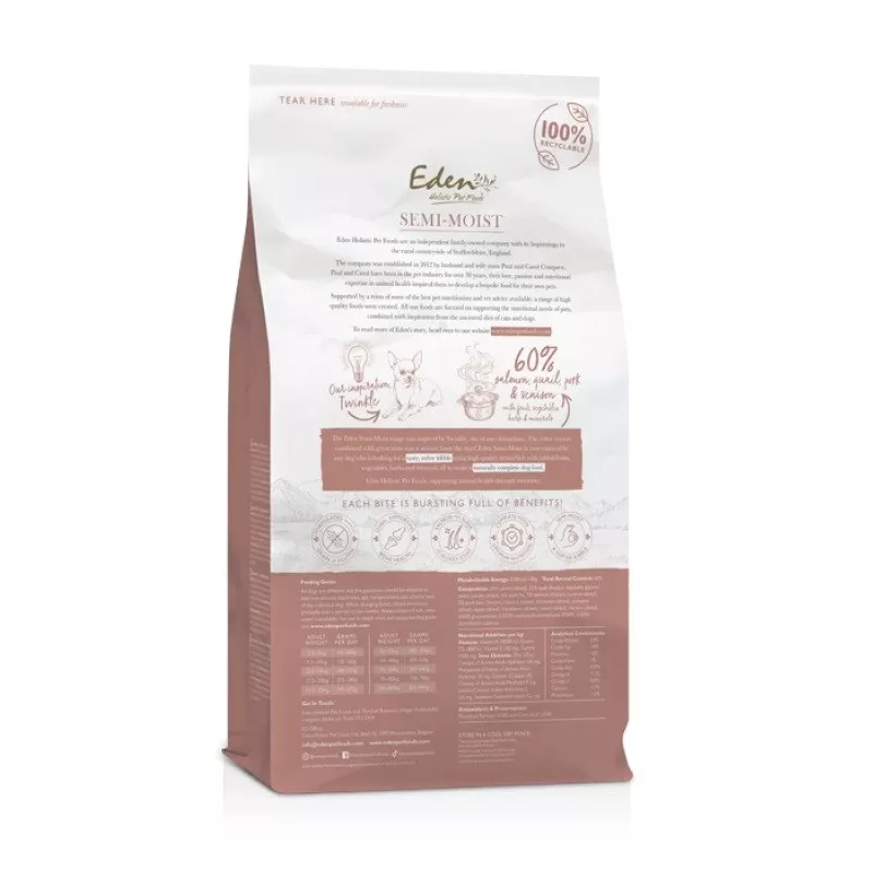 EDEN Semi-Moist Salmon & Quail - poolniiske koeratoit - 10kg