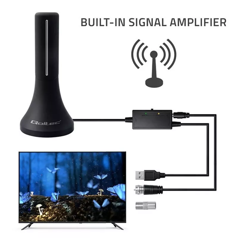 Televisiooniantenn QOLTEC TV DVB-T/T2 Qoltec (sisetingimustes/välistingimustes) mudel 57065