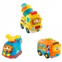 Mängusõidukikomplekt VTech Tut Tut Baby Flitzer — 3 tükki: buss, helikopter, betoonisegisti