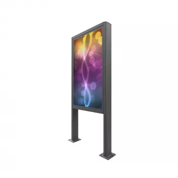 Reklaamekraani korpus Edbak POK101 terasest must portree 862x200x1981mm