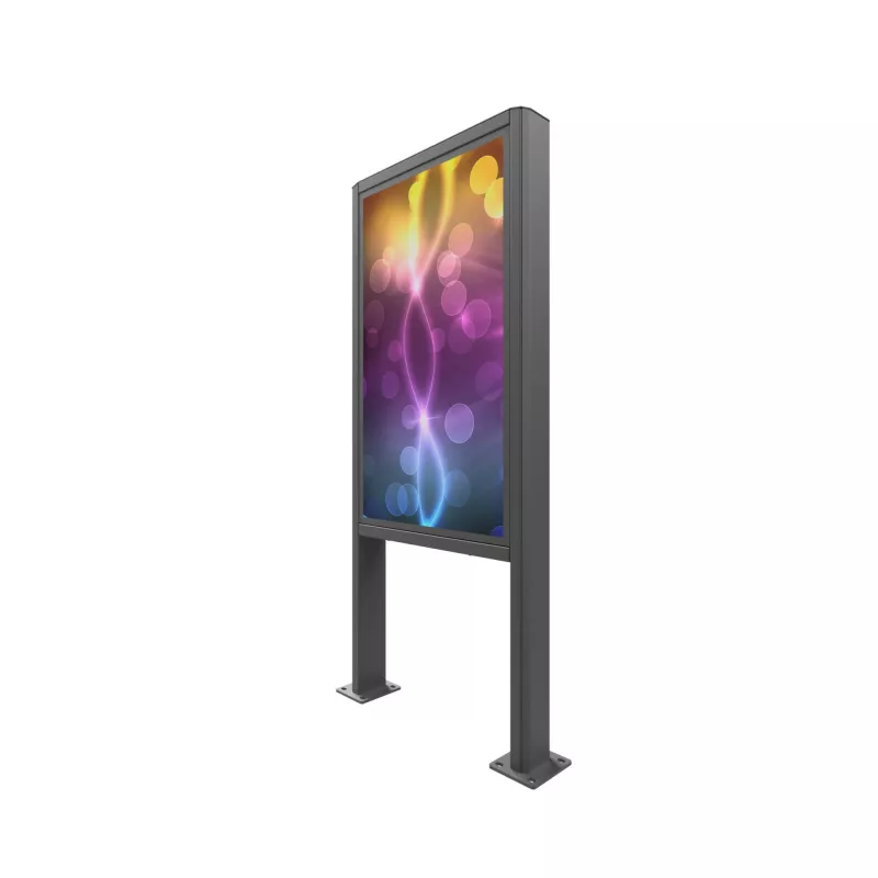 Reklaamekraani korpus Edbak POK101 terasest must portree 862x200x1981mm
