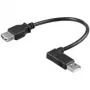 Wentronic Goobay USB 2.0 Hi-Speed pikenduskaabel, must, 0,3 m - USB 2.0-pistikupesa (tüüp A) > USB 2.0-pistik (tüüp A) 90° (95705)