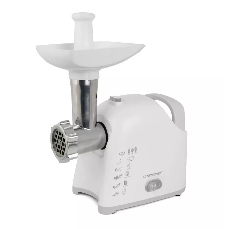 Hakklihamasin ESPERANZA EKM033, 2200 W, valge, roostevabast terasest tera, tagurpidi funktsioon, vorstiotstik, kebbe valmistaja