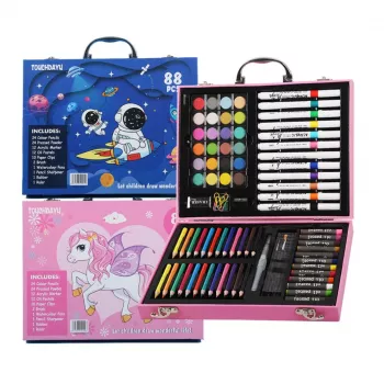 Kunstimaalimiskomplekt Extralink Blue Astronaut — 88 osa (värvid, pintslid, tarvikud)