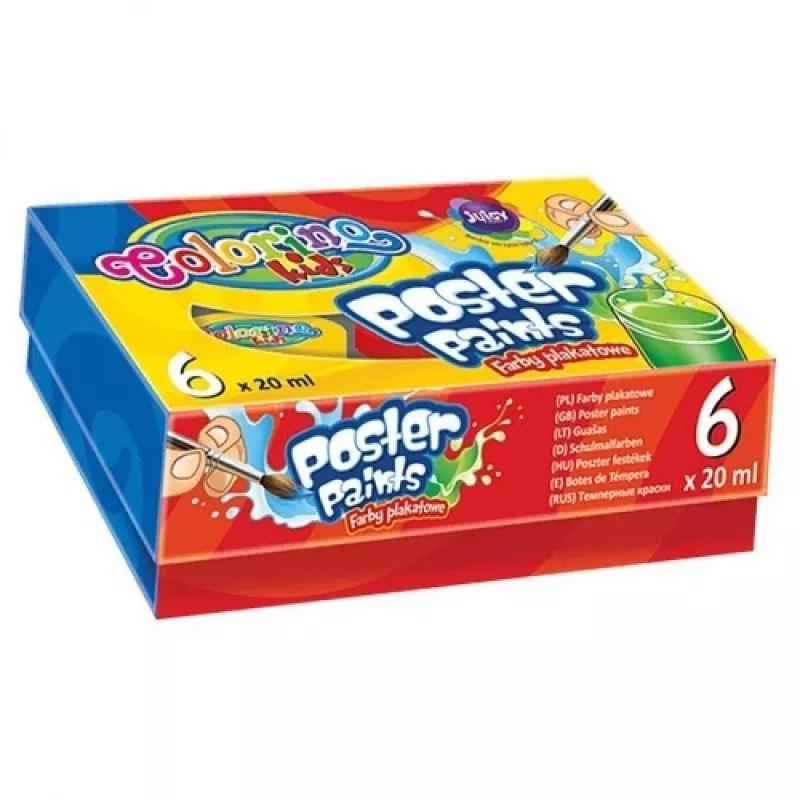 Colorino Kids plakatvärvid 6 värvi 20 ml
