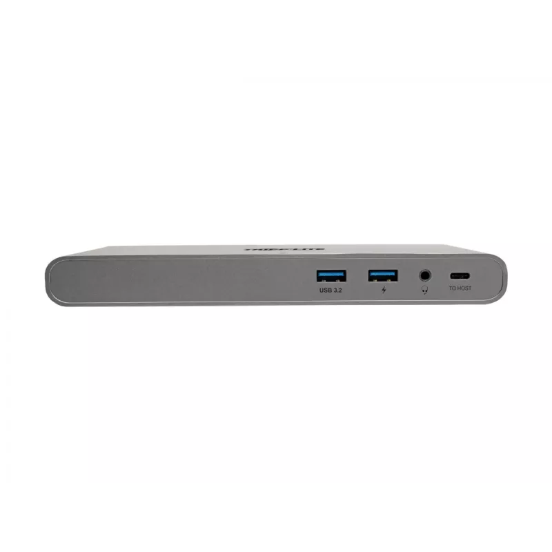 Eaton Tripp Lite USB-C dokk, kolmekordne ekraan - 4K HDMI/DisplayPort, VGA, USB 3.2 Gen 1, USB-A/USB-C jaotur, GbE, 100W PD laadimine, rahvusvahelised toitekaablid - dokkimisjaam - USB-C