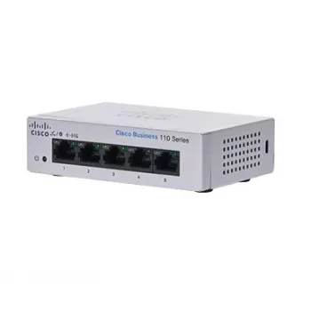 Haldamatu L2 Gigabit Ethernet lüliti Cisco CBS110 — 5x RJ-45 10/100/1000, 1U, 12V DC, 2048 MAC, 10 Gbit/s