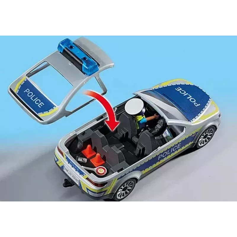 Playmobil politseiauto sireeni ja vilkuva tulega, mitmevärviline, plast, 3+