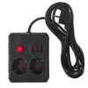 Pikendusjuhe MACLEAN MCE388 B — 2 pistikupesa, 3×USB A, 110–120 V 50/60 Hz, 2500 W, 3 m kaabel, must