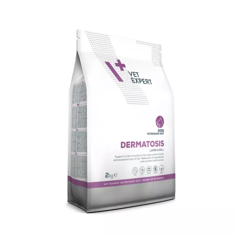 Kuiv koeratoit VETEXPERT Veterinary Diet Dermatosis Lamb & Krill, 2 kg, täiskasvanud koerad, valk 24%, rasv 17%