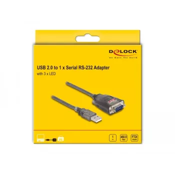DeLOCK 61400 kaabel soovahetaja USB A RS-232 must