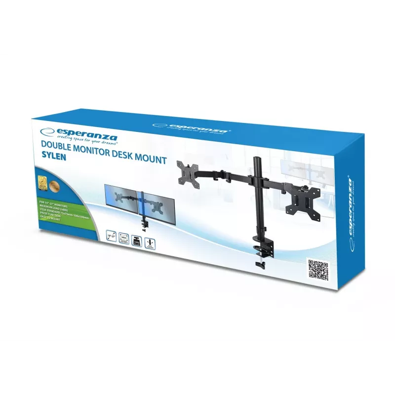 Esperanza ERW018 lauakinnitus kahe monitori jaoks 10-27'' kuni 8kg