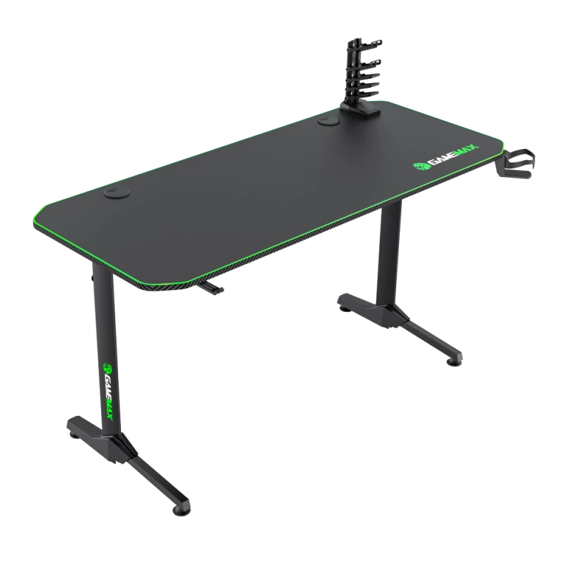 Laud GameMax D140-CARBON — mängu-/kontorilaud, netokaal 20,5 kg, mõõtmed 125×795×682 mm