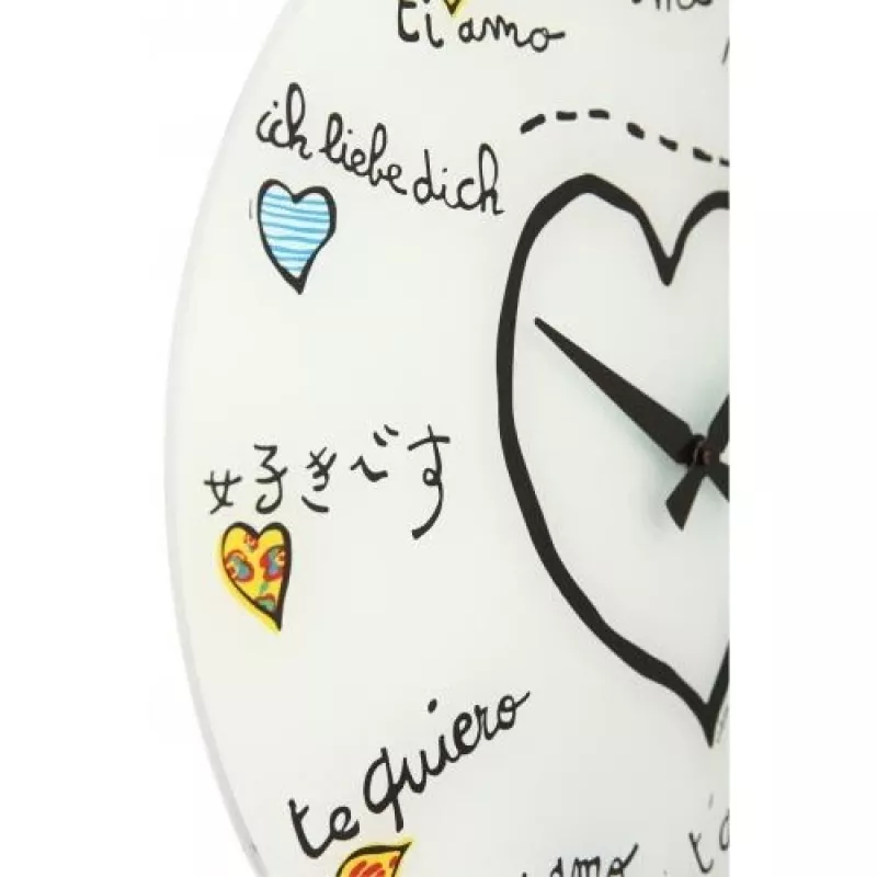 NeXtime kell 8030 Loving You, Ø43 cm, seinakell, valge/mitmevärviline