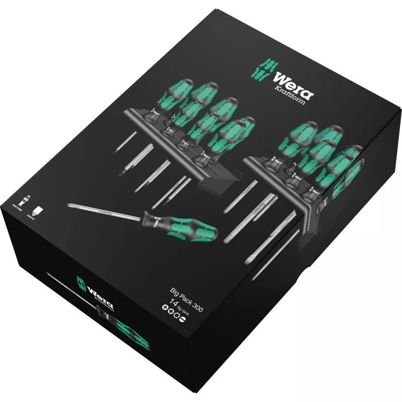 Wera Big Pack 300 komplekt ühesuunaliste kruvikeerajate